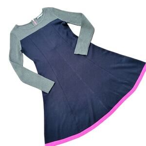 Eliza J  Color blocked Sweater Knit  Midi Dress Size Medium